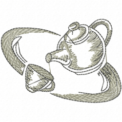 Teapots Embroidery Design 12 Teapots Embroidery Design 12